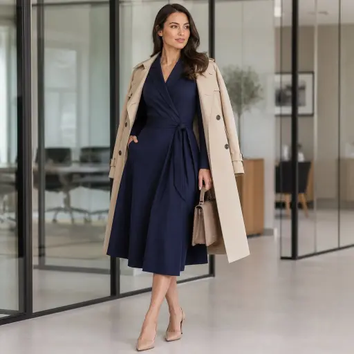 15 Professional Office Outfit Ideas to Elevate Your Work Wardrobe 5 The Modern Wrap Dress