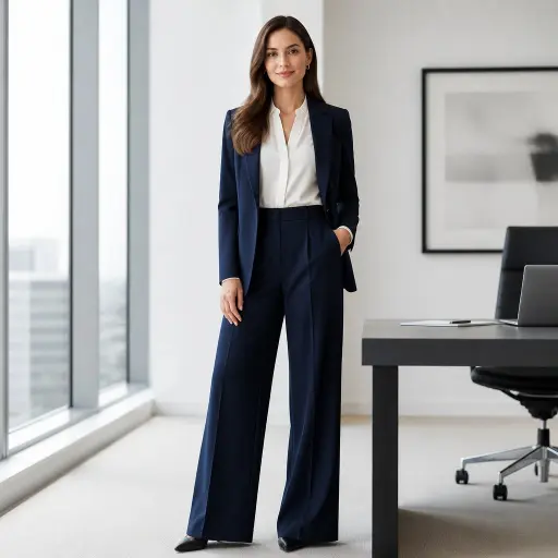 15 Professional Office Outfit Ideas to Elevate Your Work Wardrobe 12 The Layered Look: V-Neck Sweater + Tucked Button-Down + Slim Pants