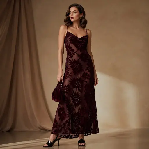 15 Breathtaking Wedding Guest Dress Ideas for the Upcoming Season 6 The Devoré Velvet Slip Gown