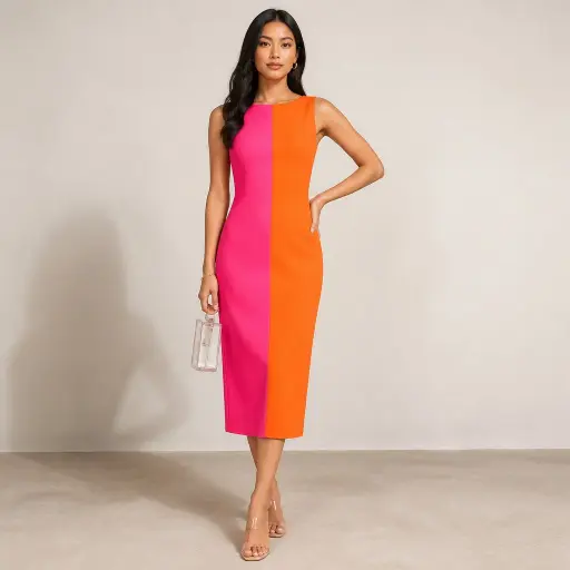15 Breathtaking Wedding Guest Dress Ideas for the Upcoming Season 10 Bold Colorblock Column Midi