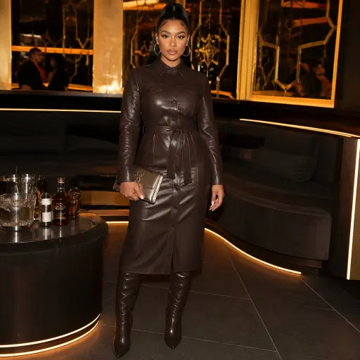 7. The Faux-Leather Trench Dress