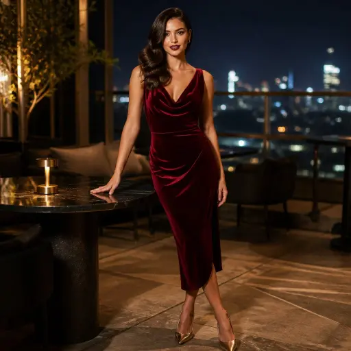 12. The Cowl-Neck Velvet Midi Dress