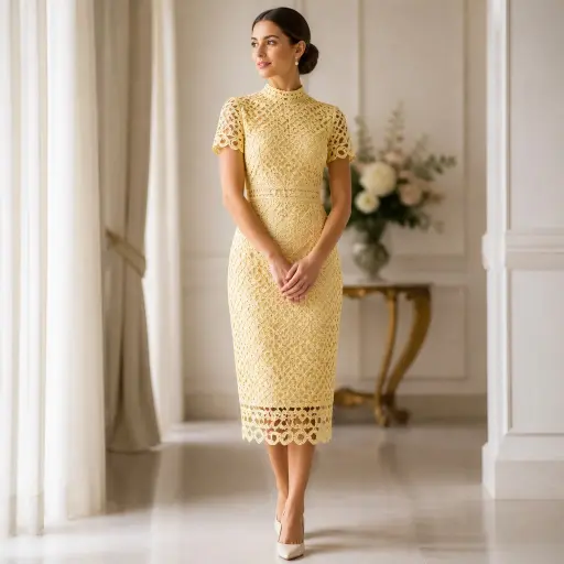 4. The Guipure Lace Sheath Midi