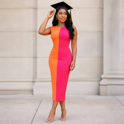 14. The Colorblocked Column Midi Dress