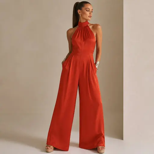 The 15 Ultimate Guide to Perfecting Your Next Wedding Outfit Ideas 7 4. The Fluid Silk Wide-Leg Jumpsuit