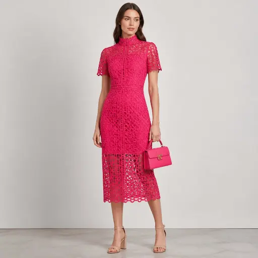 The 15 Ultimate Guide to Perfecting Your Next Wedding Outfit Ideas 10 7. The Guipure Lace Sheath Midi