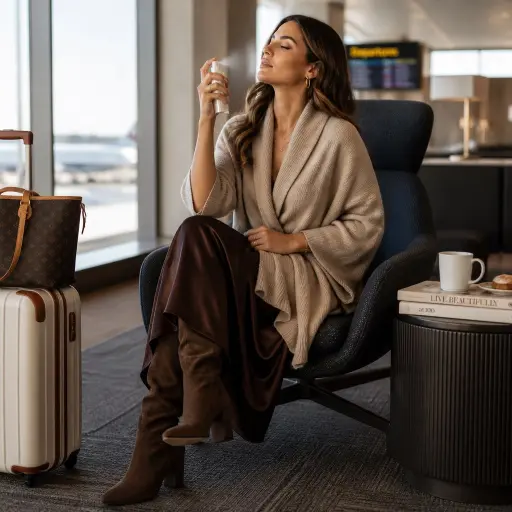 5. The Cashmere Wrap Cardigan + Satin Slip Skirt
