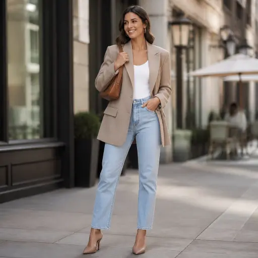 1. The Tailored Oversized Blazer + Straight-Leg Denim + Mules