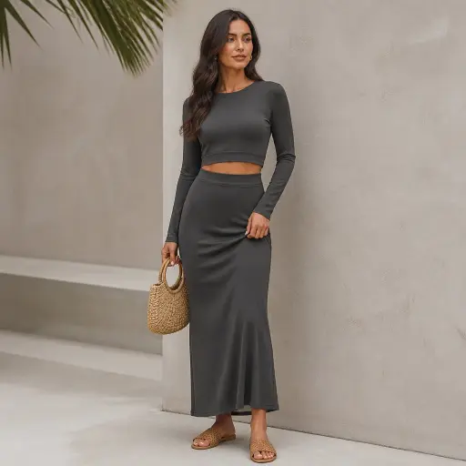 5. The Monochromatic Co-ord Skirt Set