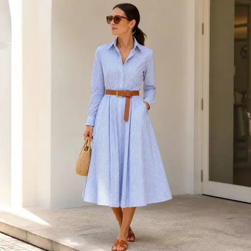 3. The Crisp Cotton Poplin A-Line Shirtdress