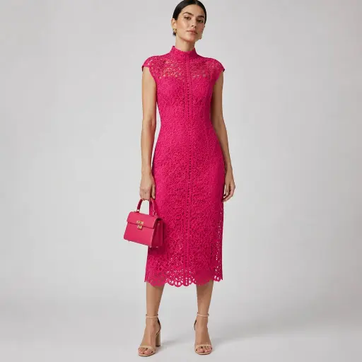 7. The Guipure Lace Sheath Midi