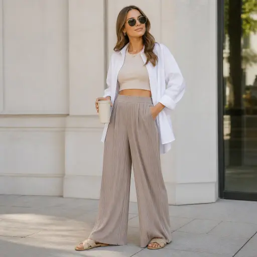 5. The Pleated Plissé Coordinate Set (Styled Separately)