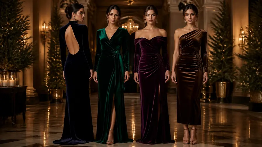 Smart and Elegant Winter Occasion Wear Looks for High-End Events 4 1. The Heavy Silk-Velvet Edit (Peak Opulence)