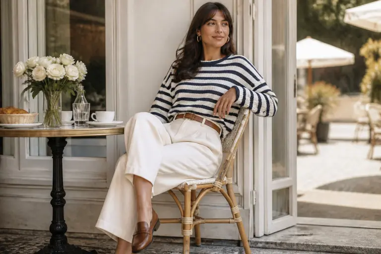 Tailored Trousers & A Relaxed Breton Stripe Knit