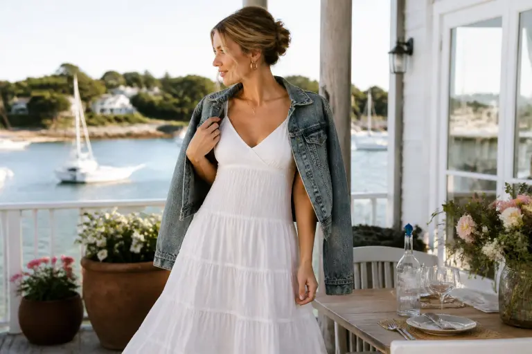 The Tiered Cotton Maxi & Denim Jacket