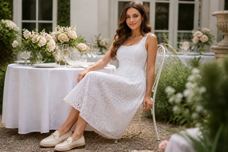 Classy Day Dresses for Women: The A-Line Eyelet Dress