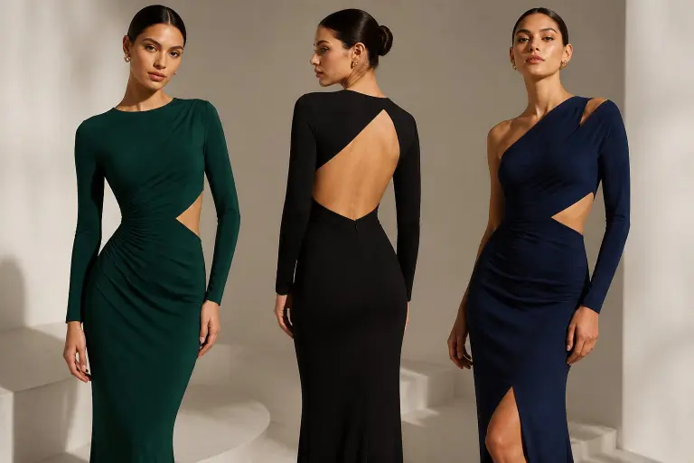 Elegant Party Dresses for Women with Asymmetric Cutouts
